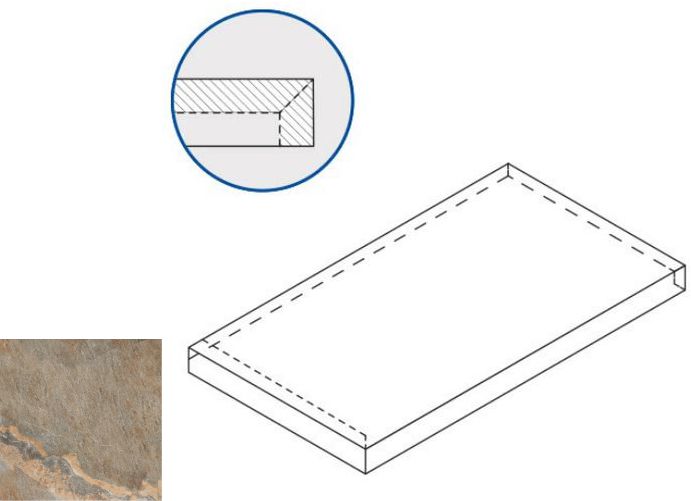 620070000699 Ступень Magnetique X2 Петрол Дарк 33x60 Угловая Левая Натуральная