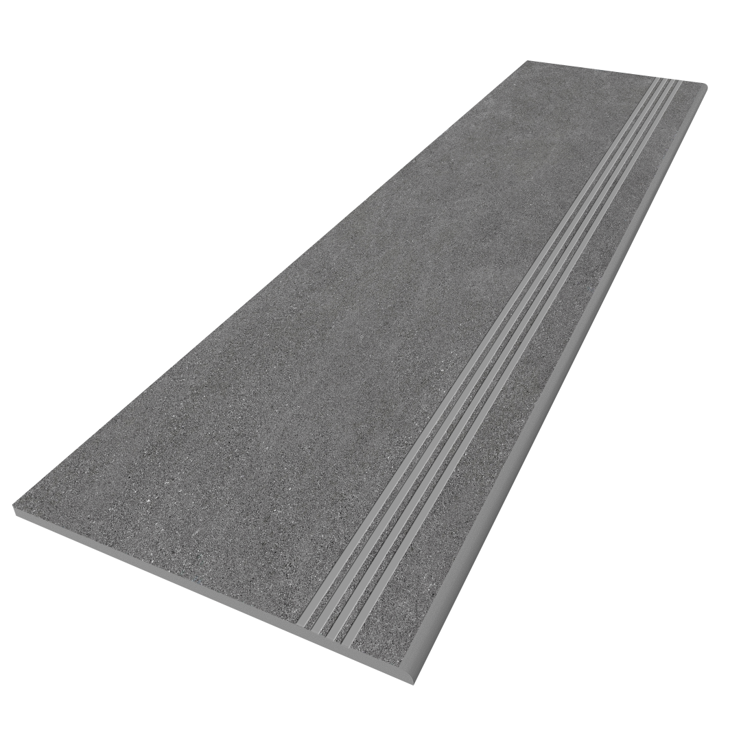 Steptrade/LN03_NS/30x120x9 Ступень Luna LN03 Темно-серый Неполированная с насечками 30x120x9