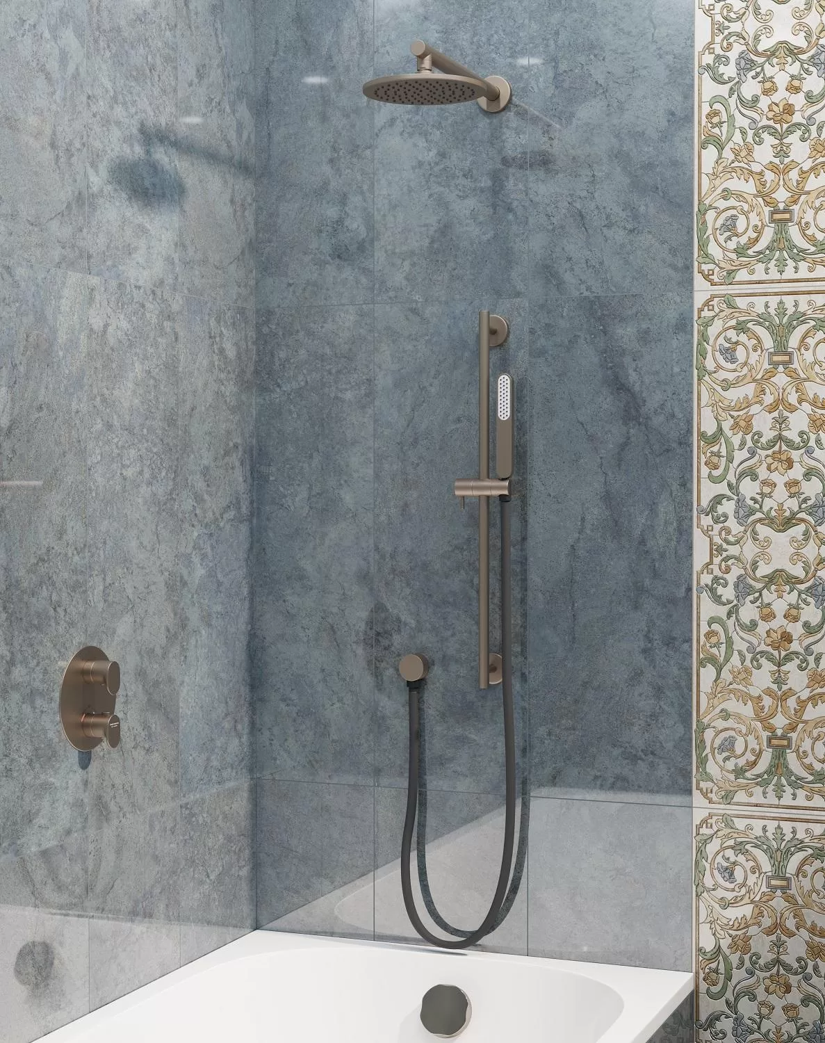 MM13121T Декор Эвора Мозаичный бежевый глянцевый 32x30x0.9 - фото 13