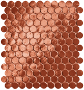 fRON Мозаика Glim Rosso Cuore Round Mosaico Brillante 29.5x32.5