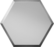 СОЗСм2 Плитка Зеркальная плитка Серебряная матовая сота с фацетом 10 мм 25x21.6