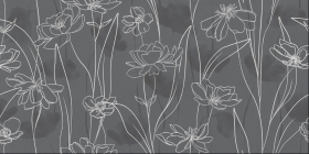 Керамогранит Floresta Цветы серый ректификат 60x120