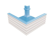 Декоративная вставка Olympic Series Переливной лоток керамический наружный угол Light Blue 30.6x30.6