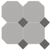 Керамогранит Йорк Октагон серый / Квадрат темно-серый на сетке 30.5x30.5