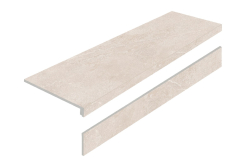 Ступень L Porcelain Step Limestone Crema AS с подступенником 32x120