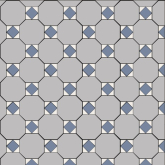 Керамогранит Арундель Октагон серый / Квадрат голубой / Треугольник белый на сетке 320x320