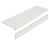 Ступень L Porcelain Step Basaltina Bianco AS с подступенником 32x120