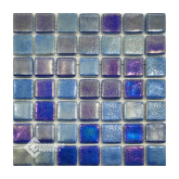 Мозаика Мозаика Смальта Люстрированная микс голубой. синий 21х21 32x32