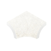 Декоративная вставка Stone Планка радиальная внутренний угол 531 White R9 77х77x110х10