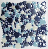 Мозаика Для бассейна Dalma сине-бело-голубой микс гладкие камешки 30.5x30.5