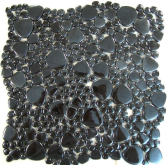 Мозаика Raindrop Черный перламутровый гладкие камешки 30.5x30.5