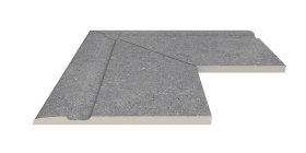 Бордюр Serapool Terrace Antislips Natural Series Угол фарфорового поручня наружный 90 Cement Grey 30x50
