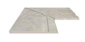 Бордюр Serapool Terrace Antislips Natural Series Угол фарфорового поручня внутренний 90 Beige Stone 30x50