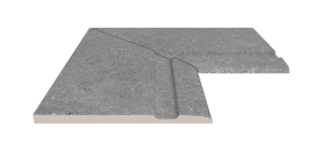 Бордюр Serapool Terrace Antislips Natural Series Угол фарфорового поручня внутренний 90 Cement Grey 30x50