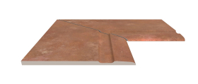 Бордюр Serapool Terrace Antislips Natural Series Угол фарфорового поручня внутренний 90 Cotto 30x50