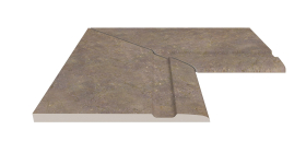 Бордюр Serapool Terrace Antislips Natural Series Угол фарфорового поручня внутренний 90 Natural Mocha 30x50