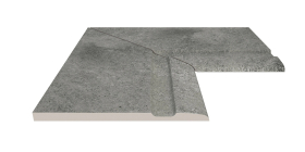Бордюр Serapool Terrace Antislips Natural Series Угол фарфорового поручня внутренний 90 Pool Garden Grey 30x50