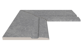 Бордюр Serapool Terrace Antislips Natural Series Угол фарфорового поручня внутренний 90 Cement Grey 25x50