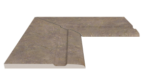 Бордюр Serapool Terrace Antislips Natural Series Угол фарфорового поручня внутренний 90 Natural Mocha 25x50