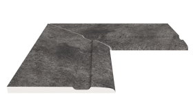 Бордюр Serapool Terrace Antislips Natural Series Угол фарфорового поручня внутренний 90 Pool Garden Anthracite 25x50