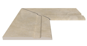 Бордюр Serapool Terrace Antislips Natural Series Угол фарфорового поручня внутренний 90 Pool Garden Beige 25x50