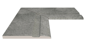 Бордюр Serapool Terrace Antislips Natural Series Угол фарфорового поручня внутренний 90 Pool Garden Grey 25x50
