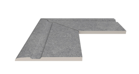 Бордюр Serapool Terrace Antislips Natural Series Угол фарфорового поручня наружный 90 Cement Grey 25x50