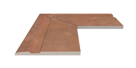 Бордюр Serapool Terrace Antislips Natural Series Угол фарфорового поручня наружный 90 Cotto 25x50