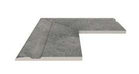 Бордюр Serapool Terrace Antislips Natural Series Угол фарфорового поручня наружный 90 Pool Garden Grey 25x50