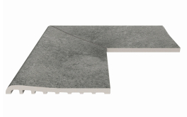 Бордюр Serapool Terrace Antislips Natural Series Угол фарфорового плоского поручня наружный Pool Garden Grey 25x50