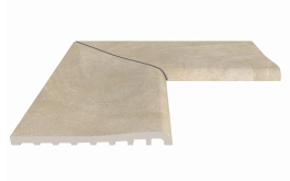 Бордюр Serapool Terrace Antislips Natural Series Угол фарфорового плоского поручня внутренний Pool Garden Beige 25x50