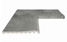 Бордюр Serapool Terrace Antislips Natural Series Угол фарфорового плоского поручня внутренний Pool Garden Grey 25x50