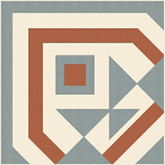 Декор Метлахская плитка 100E021A103 ENC 21A White (Grey Red) 10x10