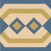 Декор Метлахская плитка 100E021F202 ENC 21F Ivory (D.Blue D.Yellow) 10x10