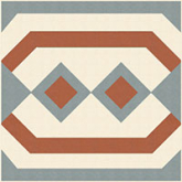 Декор Метлахская плитка 100E021F103 ENC 21F White (Grey Red) 10x10