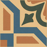 Декор Метлахская плитка 100E022D302 ENC 22 Cognac (Red D.Blue Black) 10x10